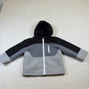 Swiss Tech Toddler 2T Hooded Winter Jacket Gray Black Coat Boys